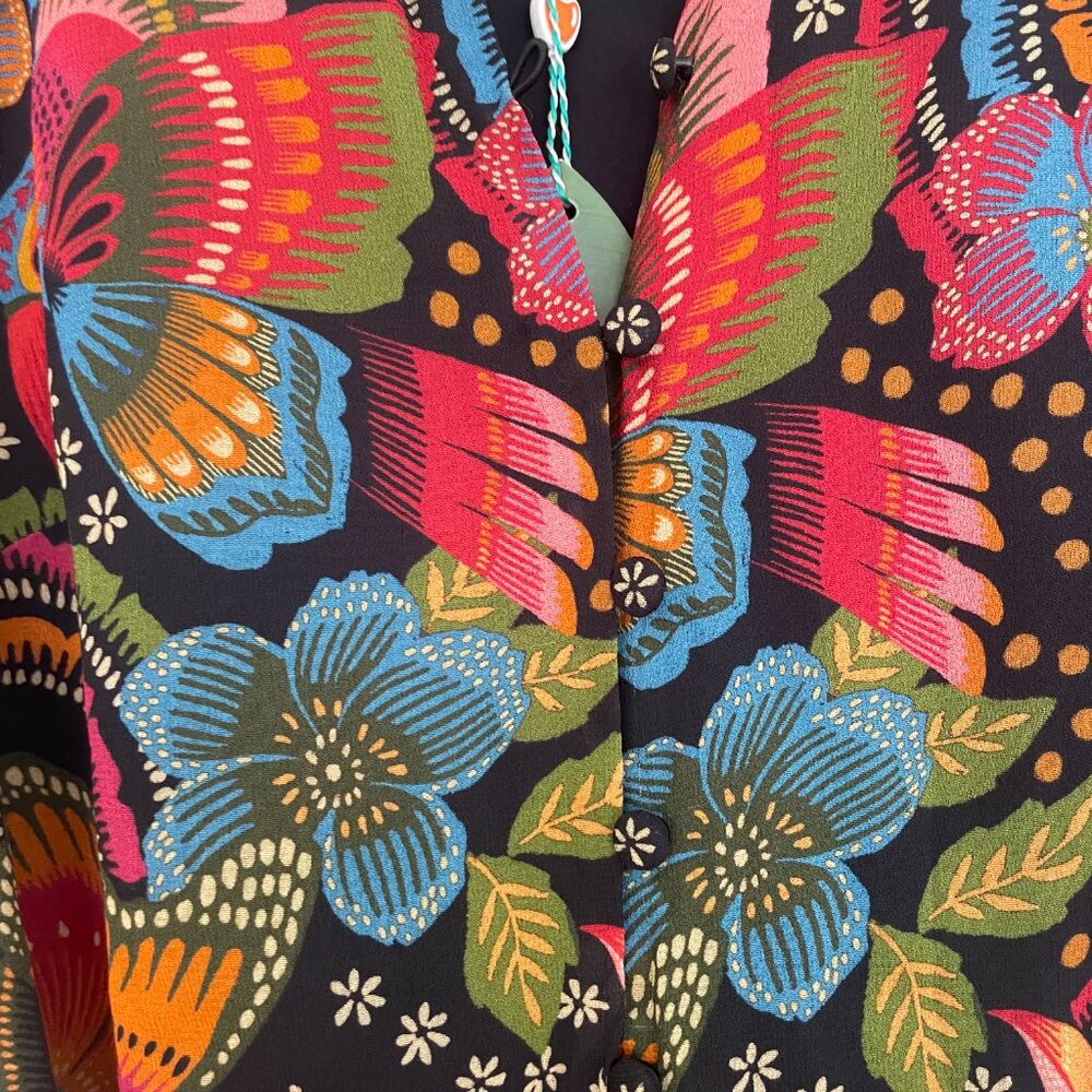 Farm Rio Toucanfly Midi Dress - Black - Picture 2 of 7